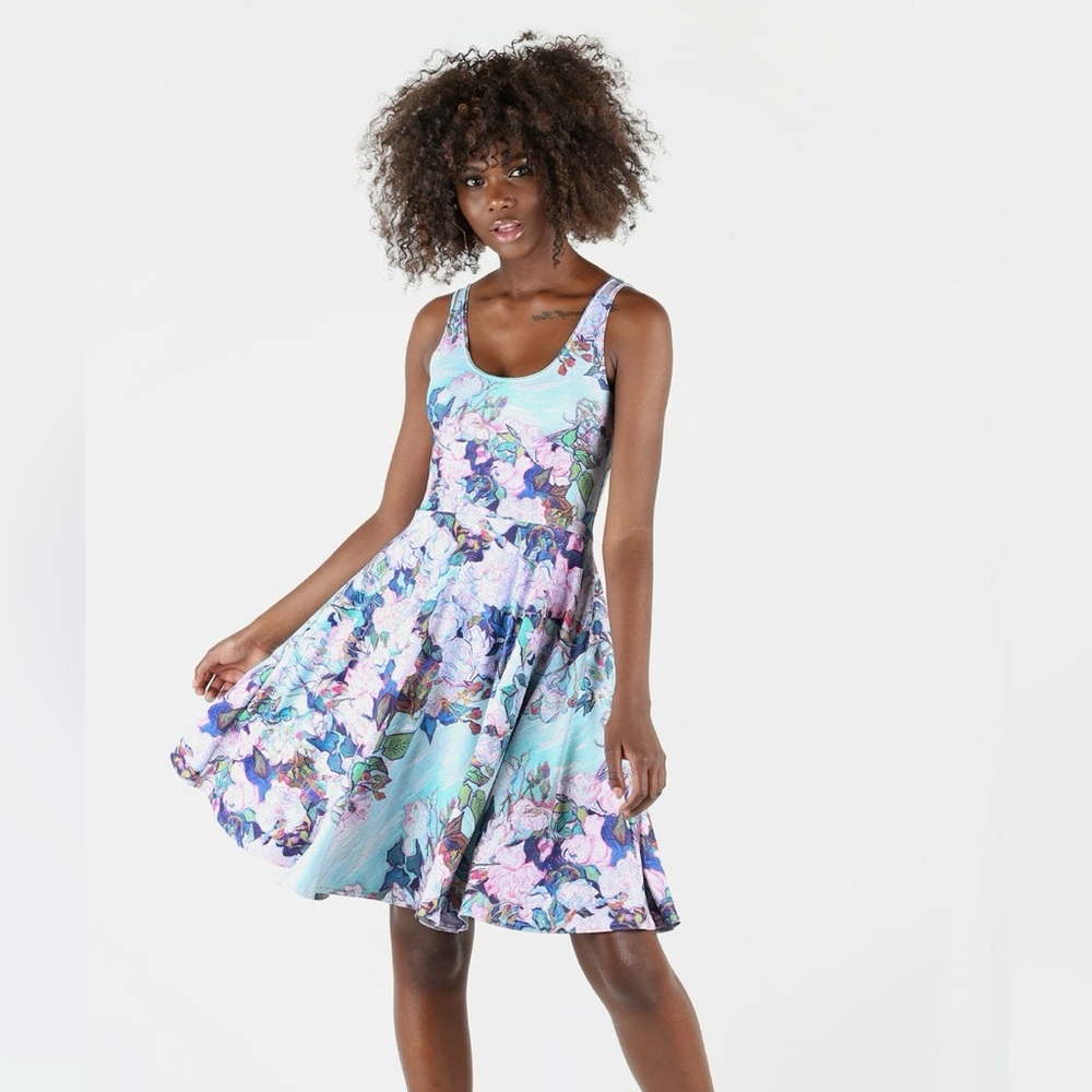 Blackmilk Van Gogh Roses Scoop Longline Dress